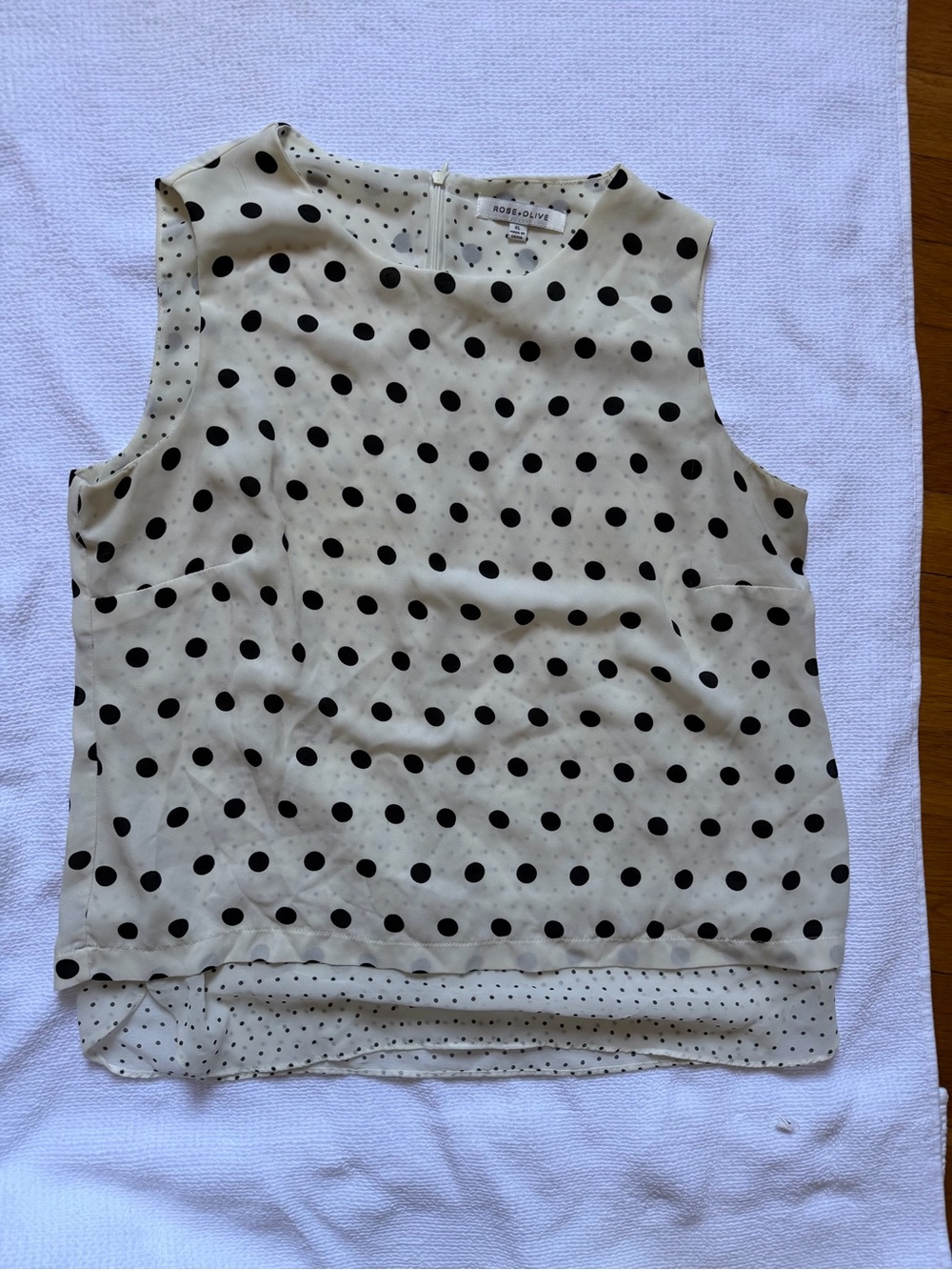 Rose & Olive Cream Polka Dot Sleeveless Blouse
